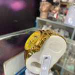 Royal Gold Skeleton Mechanical Watch with Stainless Steel Chain